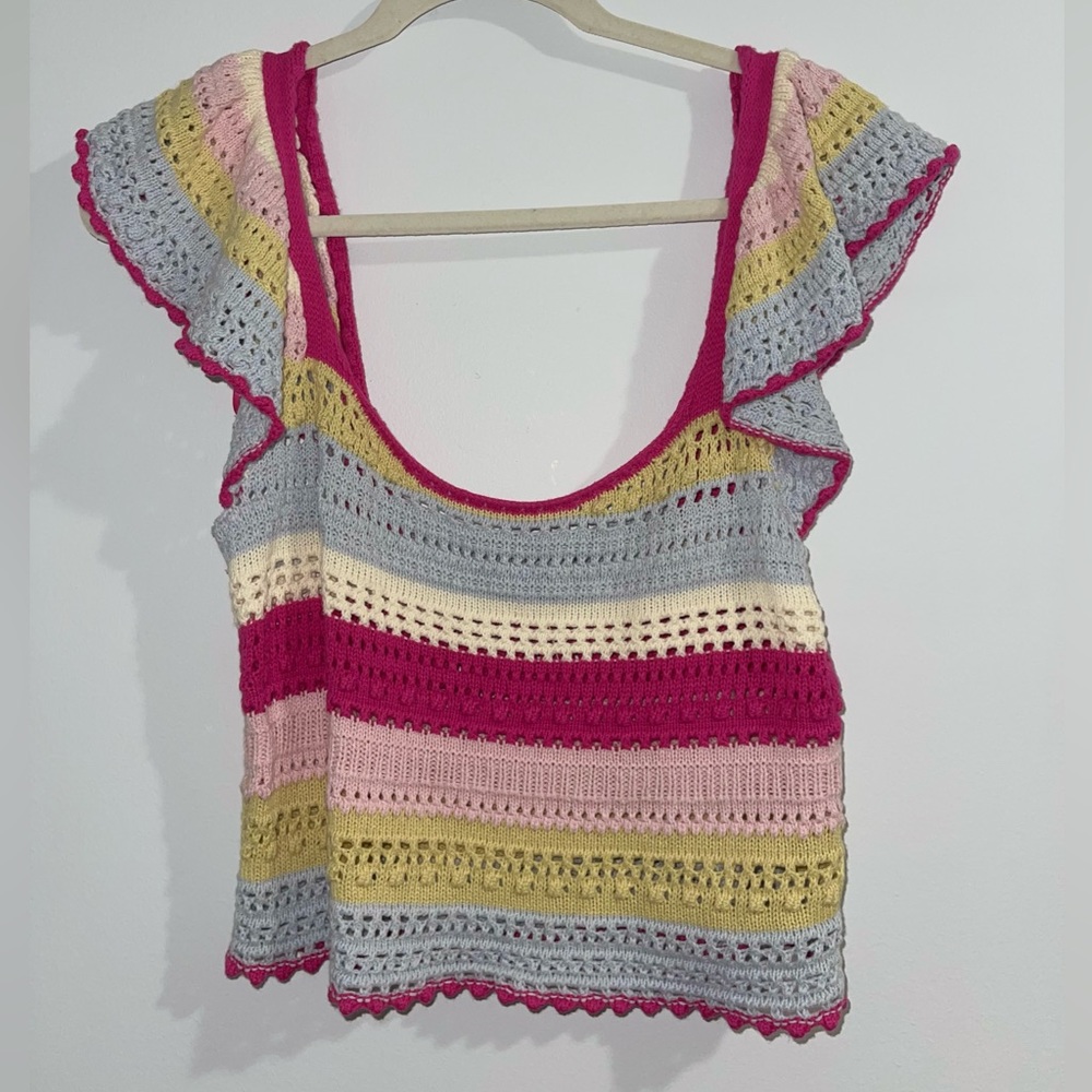 Sincerely Jules Multi Color Crochet Top